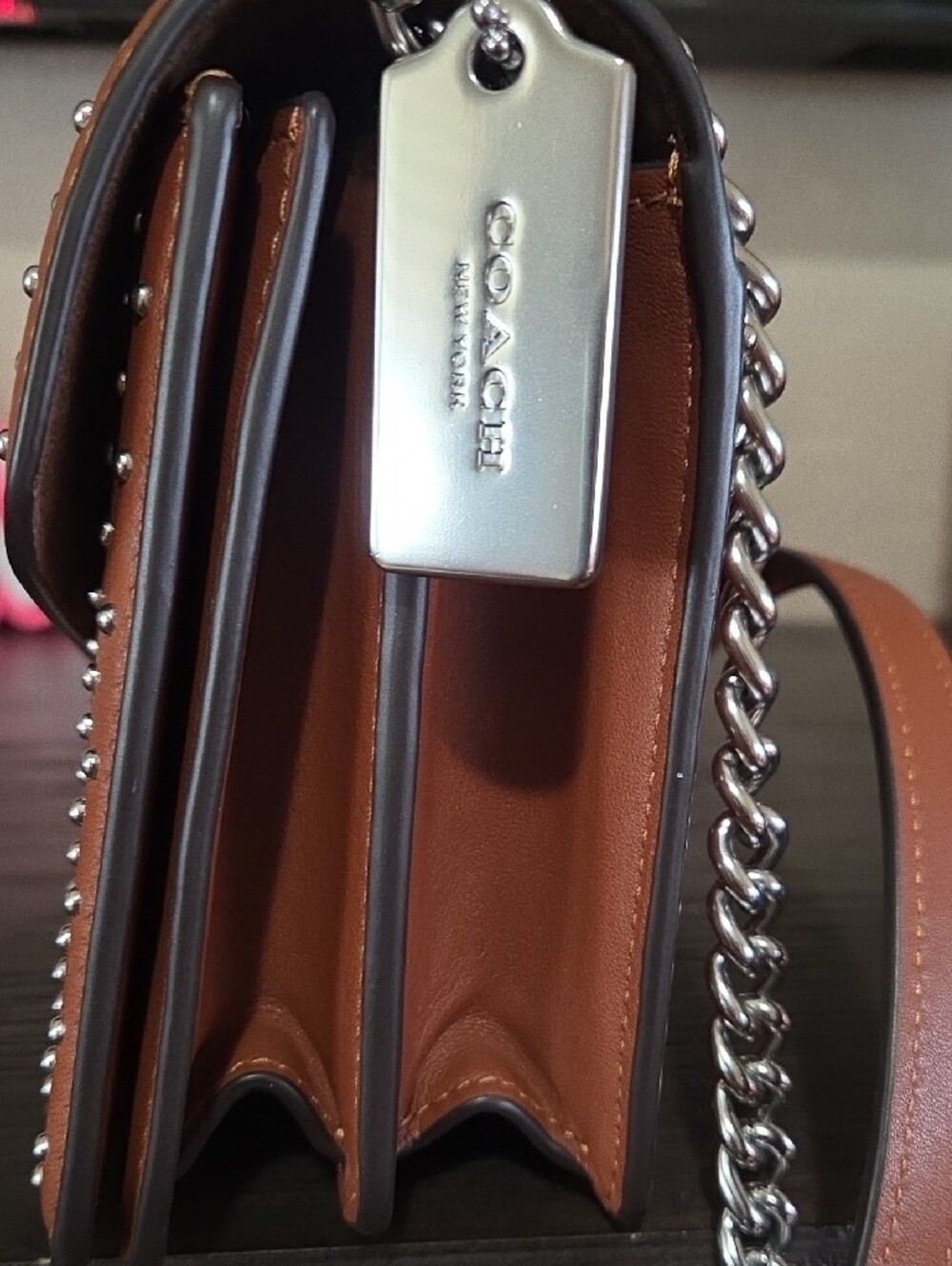 Coach Klare With Rivets Leather Studded Envelope Crossbody Bag - Picture 2 of 7